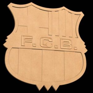 Логотип ФК Барселона резной из дерева