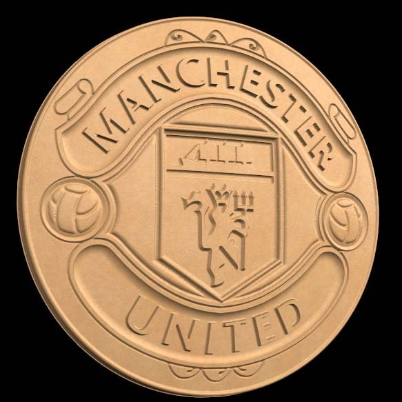 Логотип ФК Манчестер Юнайтед из дерева