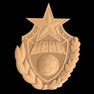 Логотип ФК ЦСКА резной из дерева